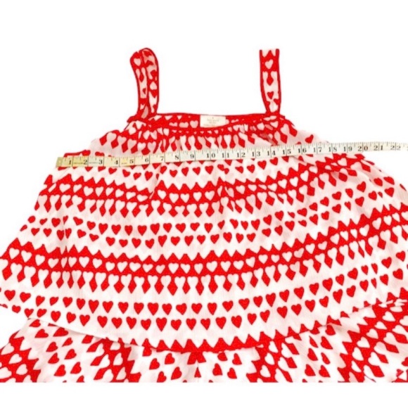 Kate Spade Red & White Dream A Little Dream Heart Print Sleep Romper, Size Large - Picture 8 of 10